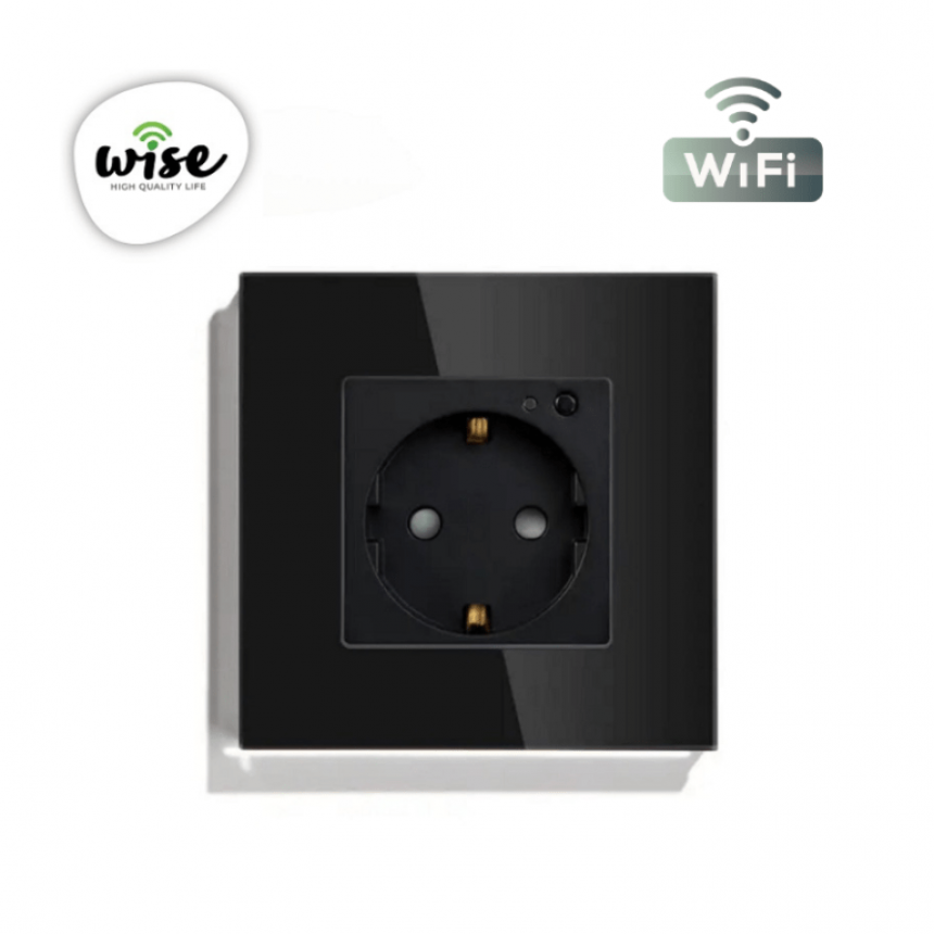 Wifi pametna uticnica, ugradna, stakleni panel sivi, 16A WU0004 ...